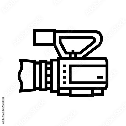 camcoder video production film line icon vector. camcoder video production film sign. isolated contour symbol black illustration photo
