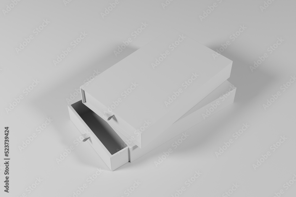 empty white box packaging for brand presentation on 3d rendering empty white box packaging for brand presentation on 3d rendering