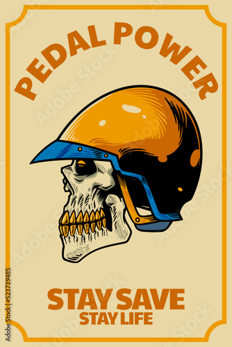 skull head with helm on car...