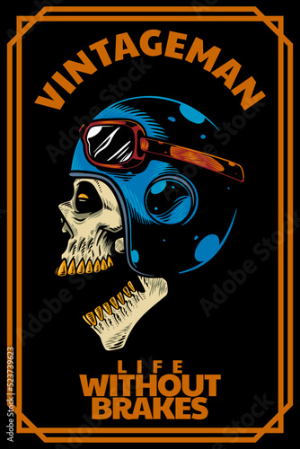 skull head with helm on car...