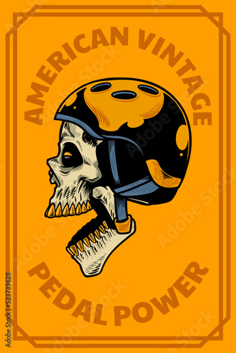 skull head with helm on car...