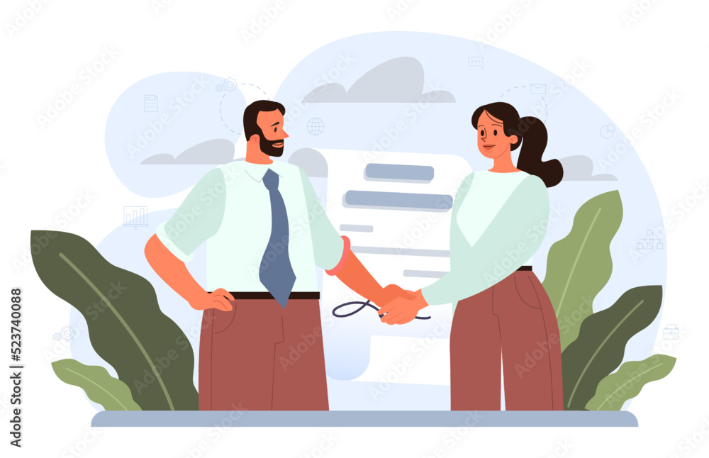 Deal concept. Entrepreneurs setting an official contract. Idea Deal concept. Entrepreneurs setting an official contract. Idea