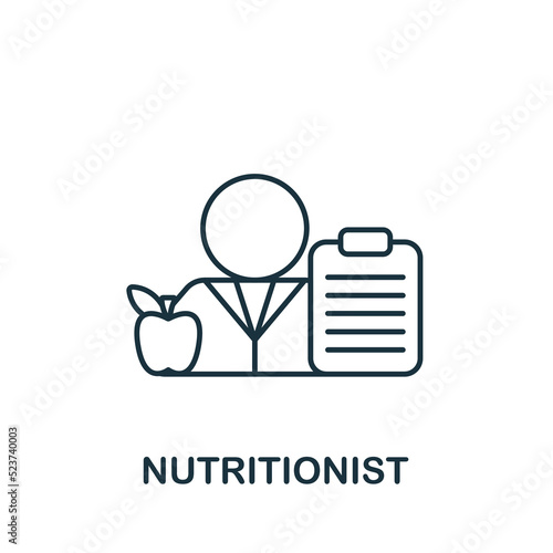 Nutritionist icon. Line simple icon for templates, web design and infographics