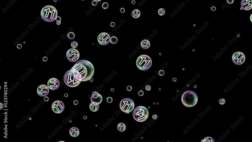Birthday Celebration. 11 Years Old. Soap Bubbles. Alpha Channel. Prores4444. Loop Animation. Birthday Celebration. 11 Years Old. Soap Bubbles. Alpha Channel. Prores4444. Loop Animation.