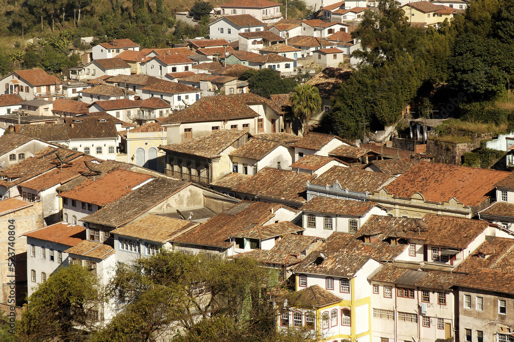 Colonial Houses, Roof, Ouro Preto, Minas Gerais, Brazil