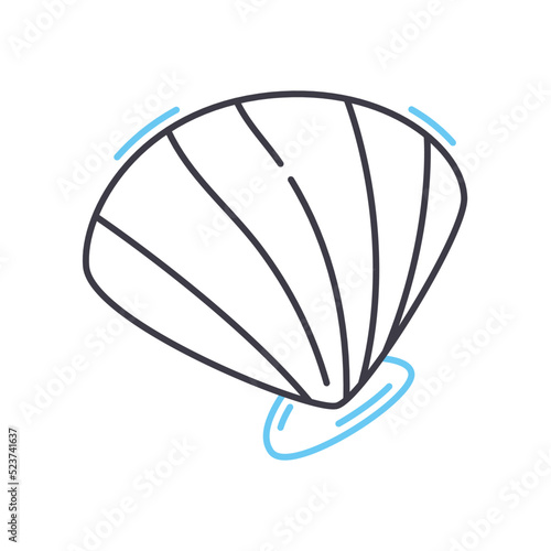 cockle line icon, outline symbol, vector illustration, concept sign