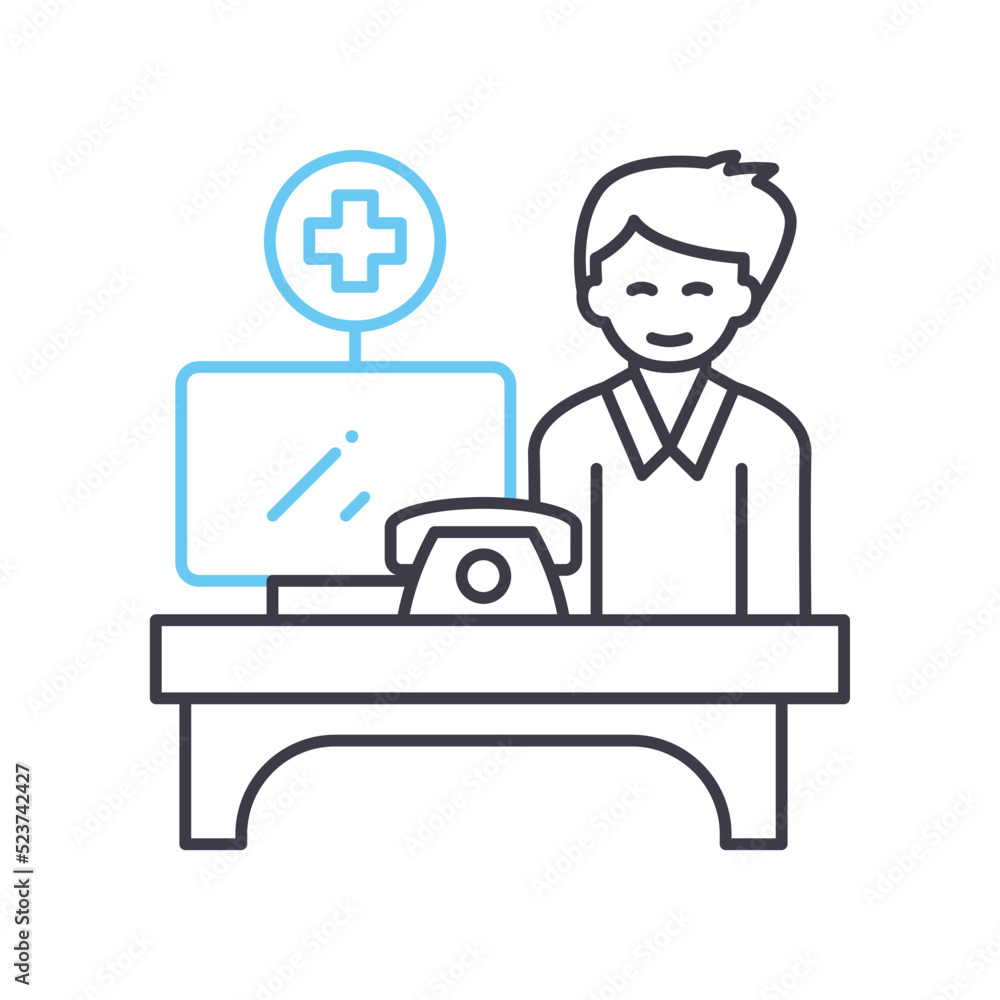 doctor office line icon, outline symbol, vector illustration, concept sign