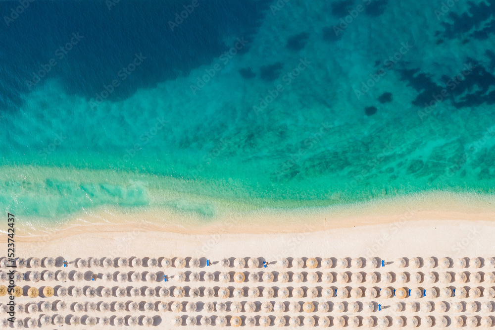 Overhead view of amazing Adriatic beach in Croatia