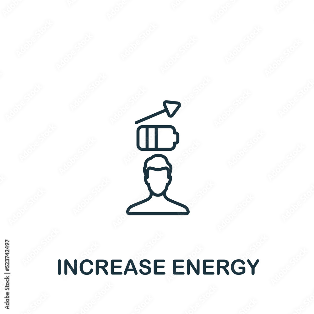 Increase Energy icon. Line simple Healthy Lifestyle icon for templates, web design and infographics Increase Energy icon. Line simple Healthy Lifestyle icon for templates, web design and infographics