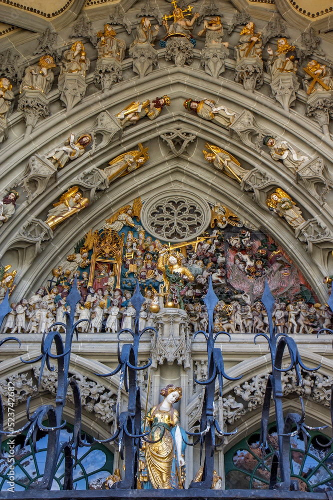 Obraz premium Bern Minster - cathedral, detail, Bern, Switzerland.
