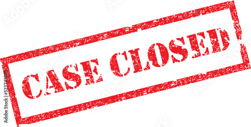 Case Closed Stamp. Red Text Rubber Stamp Ink - Vector.