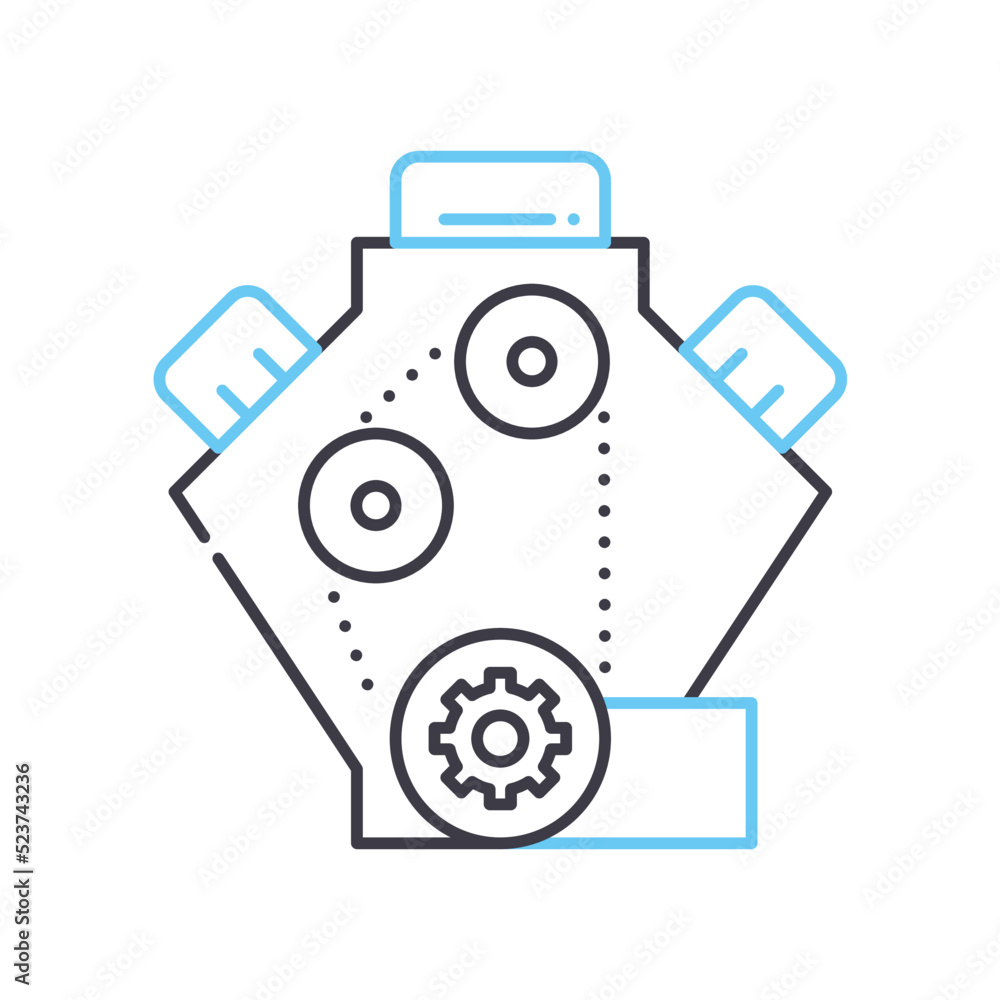 engine line icon, outline symbol, vector illustration, concept sign engine line icon, outline symbol, vector illustration, concept sign