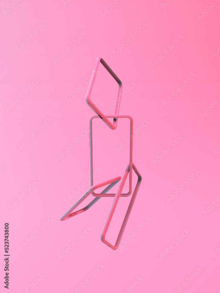 3D render - Abstract Phone background. 3D render - Abstract Phone background.