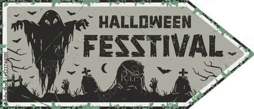 Ghost horror halloween for halloween poster. Fear evil spirit or spectre for halloween party. Spooky phantom