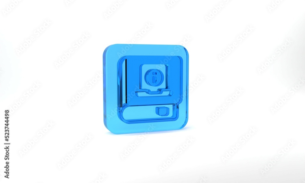 Blue User manual icon isolated on grey background. User guide book. Instruction sign. Read before use. Glass square button. 3d illustration 3D render Blue User manual icon isolated on grey background. User guide book. Instruction sign. Read before use. Glass square button. 3d illustration 3D render