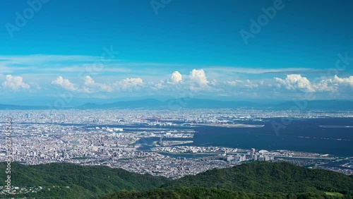 積雲の流れと大阪湾のタイムラプス動画 photo