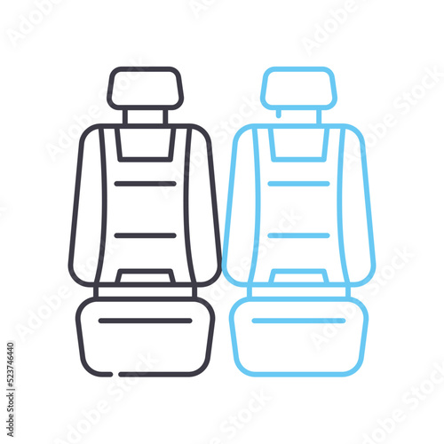 car seats line icon, outline symbol, vector illustration, concept sign