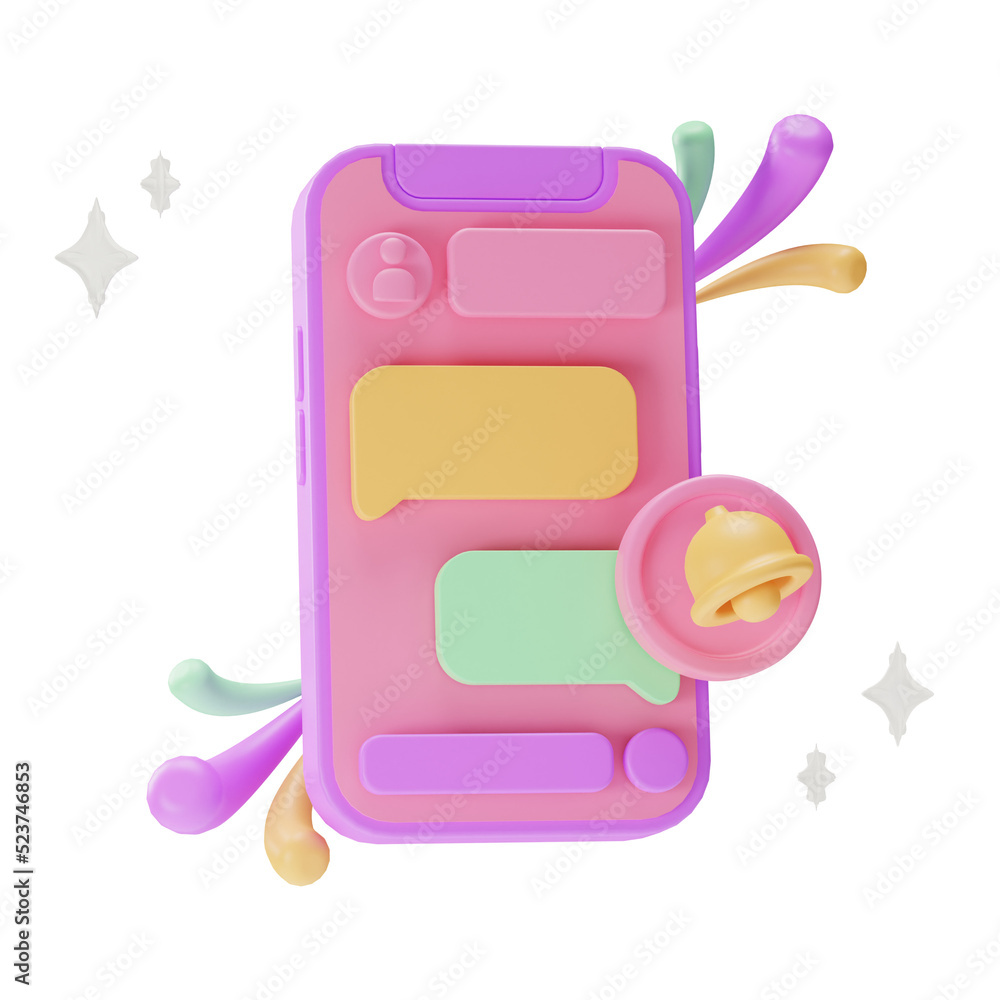 UI Objects Icon, Notification, 3d Illustration UI Objects Icon, Notification, 3d Illustration