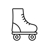 Wheel Fitness Roll Footwear Outline Pictogram. Rollerskate Black Line Icon. Summer Exercise Skating Flat Symbol. Sport Exercise Fun Recreation Activity. Isolated Vector Illustration