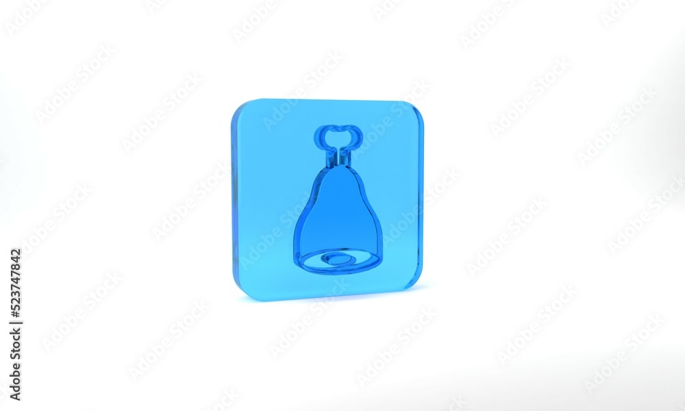 Blue Chicken leg icon isolated on grey background. Chicken drumstick. Glass square button. 3d illustration 3D render Blue Chicken leg icon isolated on grey background. Chicken drumstick. Glass square button. 3d illustration 3D render