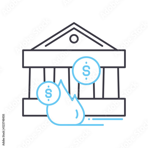 debentures line icon, outline symbol, vector illustration, concept sign