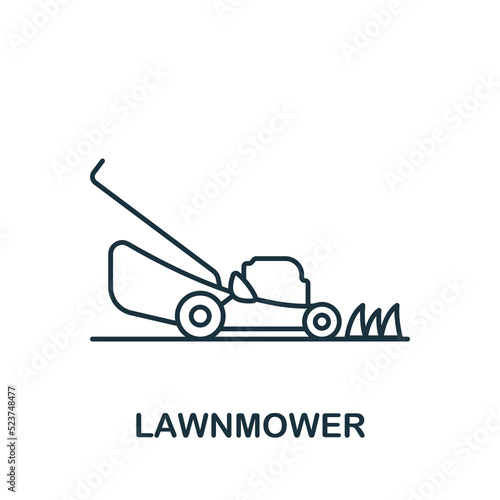 Lawnmower icon. Line simple line Housekeeping icon for templates, web design and infographics