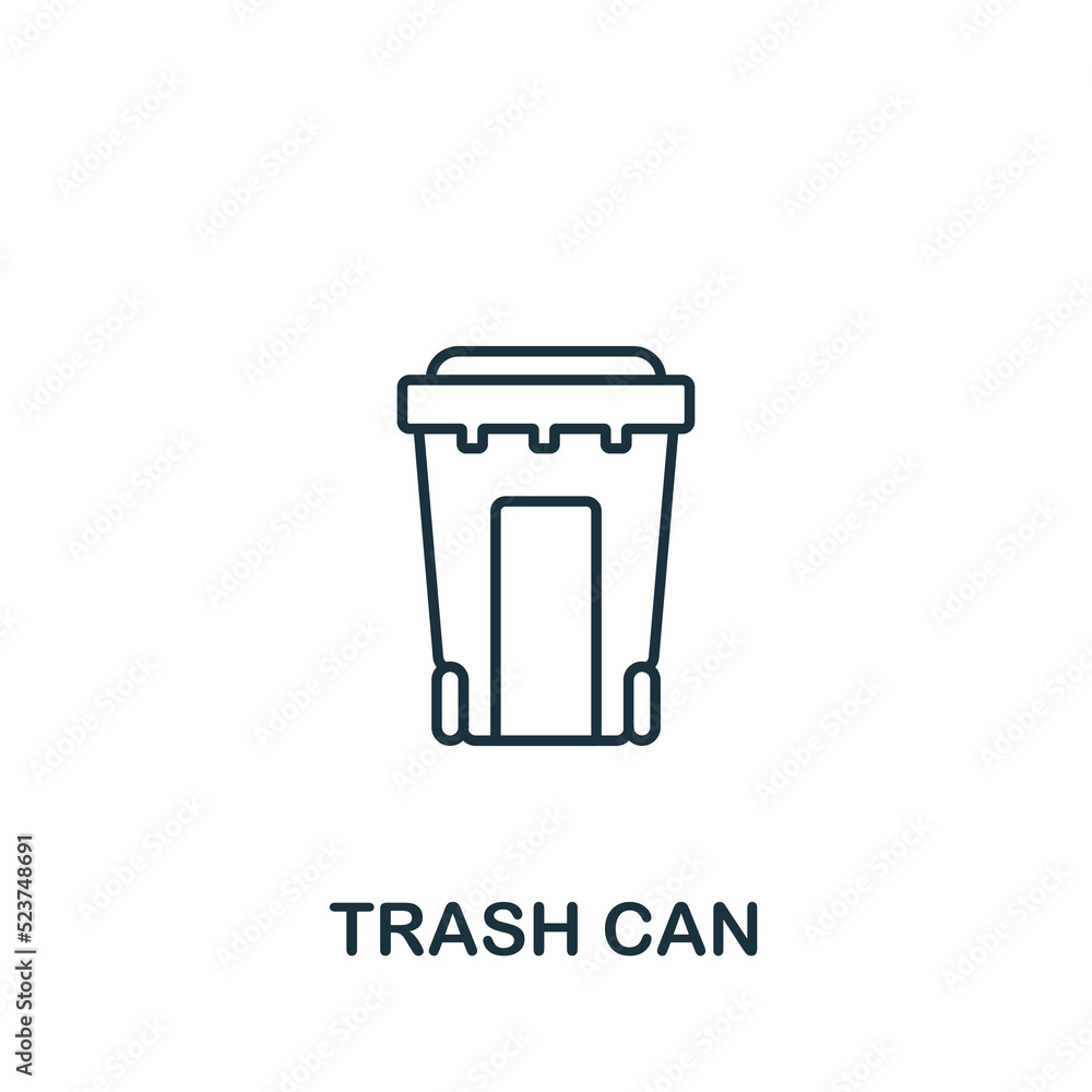 Trash Can icon. Line simple line Housekeeping icon for templates, web design and infographics Trash Can icon. Line simple line Housekeeping icon for templates, web design and infographics