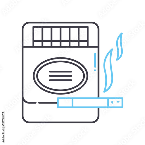 cigarette line icon, outline symbol, vector illustration, concept sign