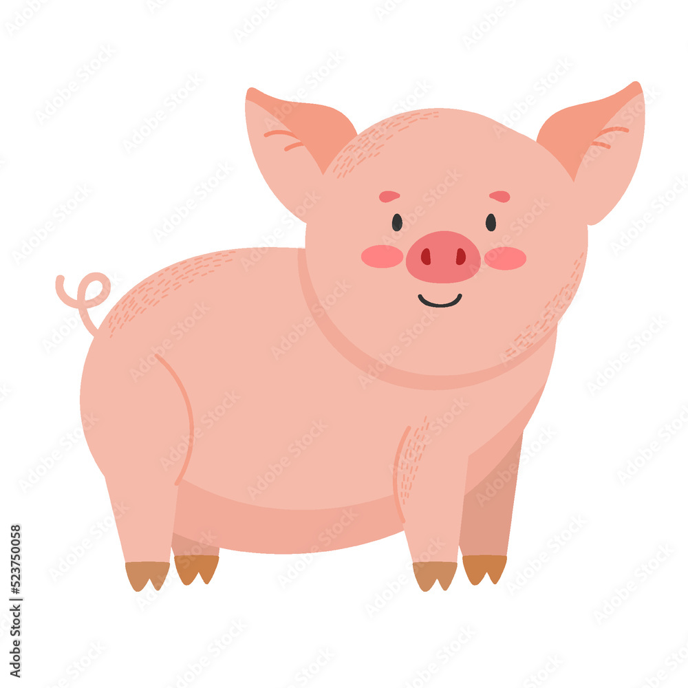 Cute pig cartoon. Vector illustration Cute pig cartoon. Vector illustration