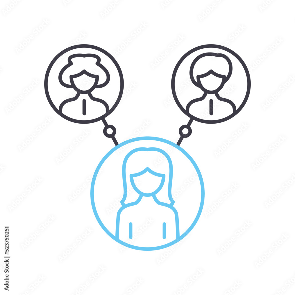 connection line icon, outline symbol, vector illustration, concept sign