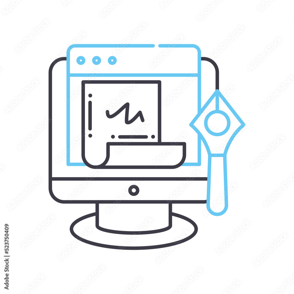 blog line icon, outline symbol, vector illustration, concept sign blog line icon, outline symbol, vector illustration, concept sign