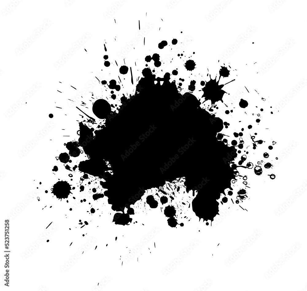 Black blob object on White Background. Vector illustration