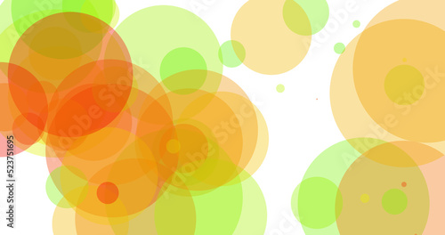 Background. Green and orange background. Circles. Abstract background of a gradient of different shades of green and orange formed by circles of different sizes. Illustration to use as a background.