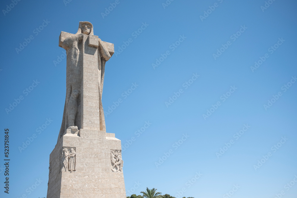 Christopher Columbus Monument. Monument to the discoverer faith. Huelva Spain Christopher Columbus Monument. Monument to the discoverer faith. Huelva Spain