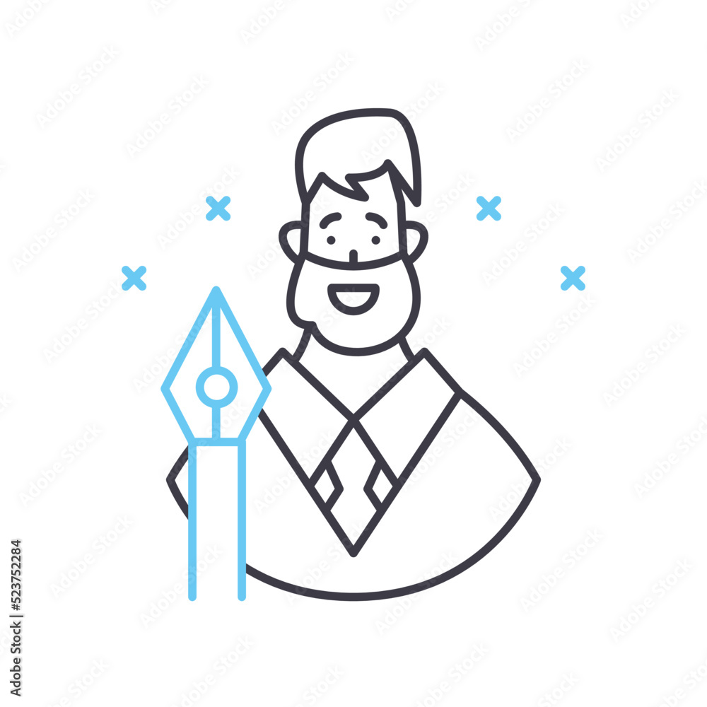 creative authorship line icon, outline symbol, vector illustration, concept sign creative authorship line icon, outline symbol, vector illustration, concept sign