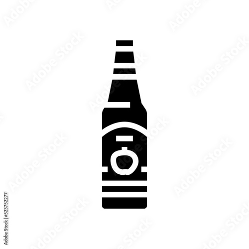 cider apple fruit glyph icon vector illustration