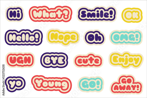 retro style aesthetic slogan print sticker