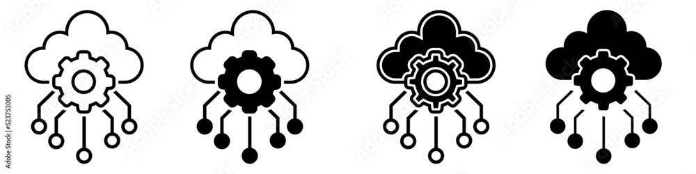 AI icon vector set. cloud service illustration sign collection. smart digital symbol. technology logo. AI icon vector set. cloud service illustration sign collection. smart digital symbol. technology logo.