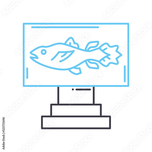 coelacanth line icon, outline symbol, vector illustration, concept sign