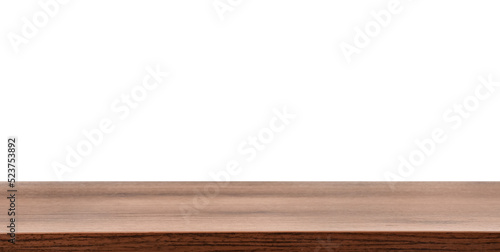 Empty brown wooden surface isolated on white © New Africa