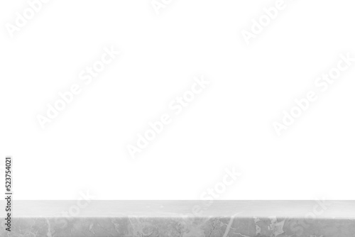 Empty grey marble surface isolated on white
