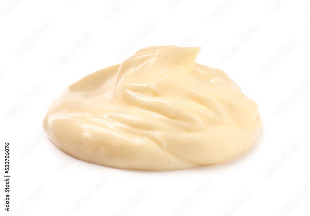 Tasty mayonnaise isolated on white. Delicious sauce