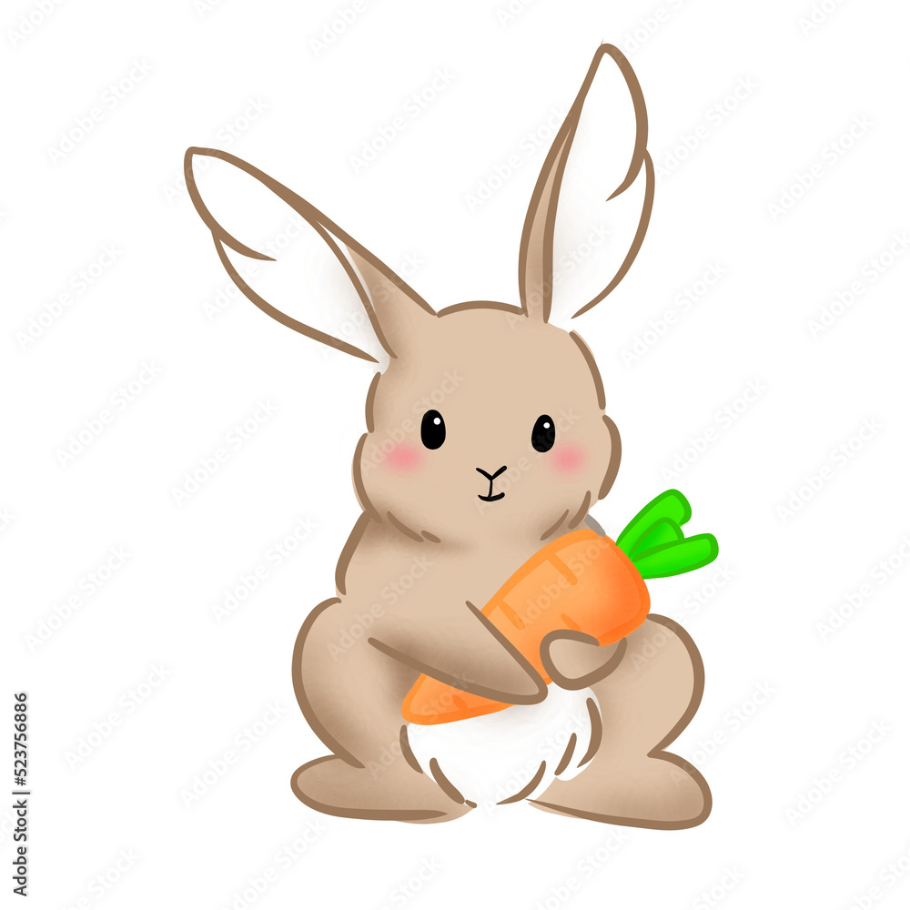 Obraz premium Rabbit with carrot