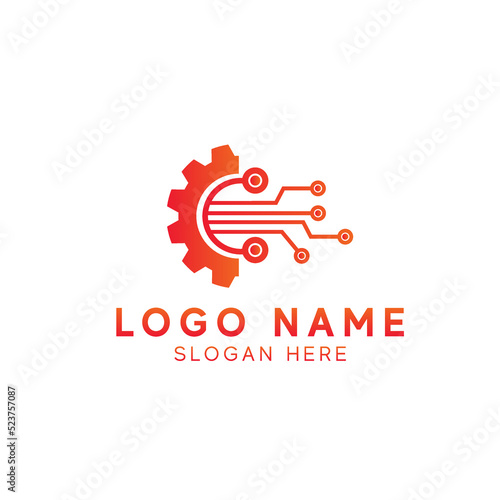 Modern Gear technology logo design.