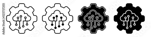 AI icon vector set. cloud service illustration sign collection. smart digital symbol. technology logo.