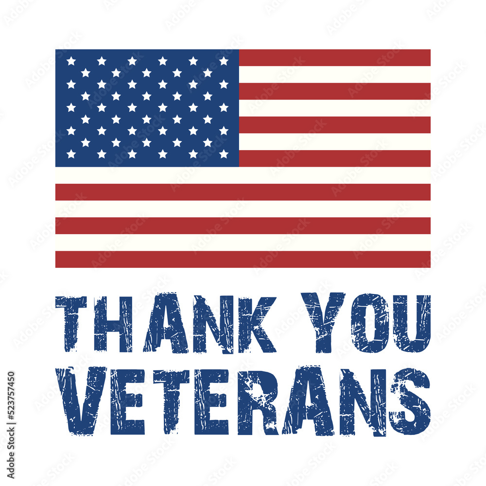 Thank You Veterans Veterans day illustration isolated over a white background Thank You Veterans Veterans day illustration isolated over a white background