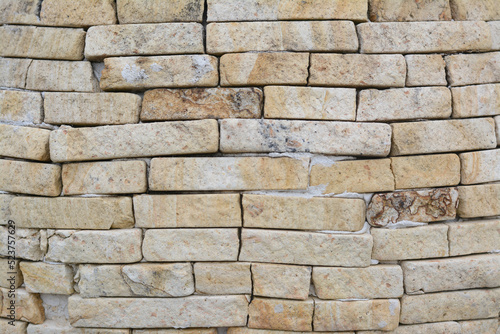 Texture of old stone wall as background  closeup