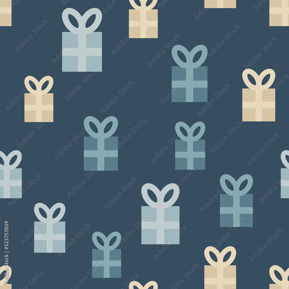 simple vector pattern gift boxes on dark blue