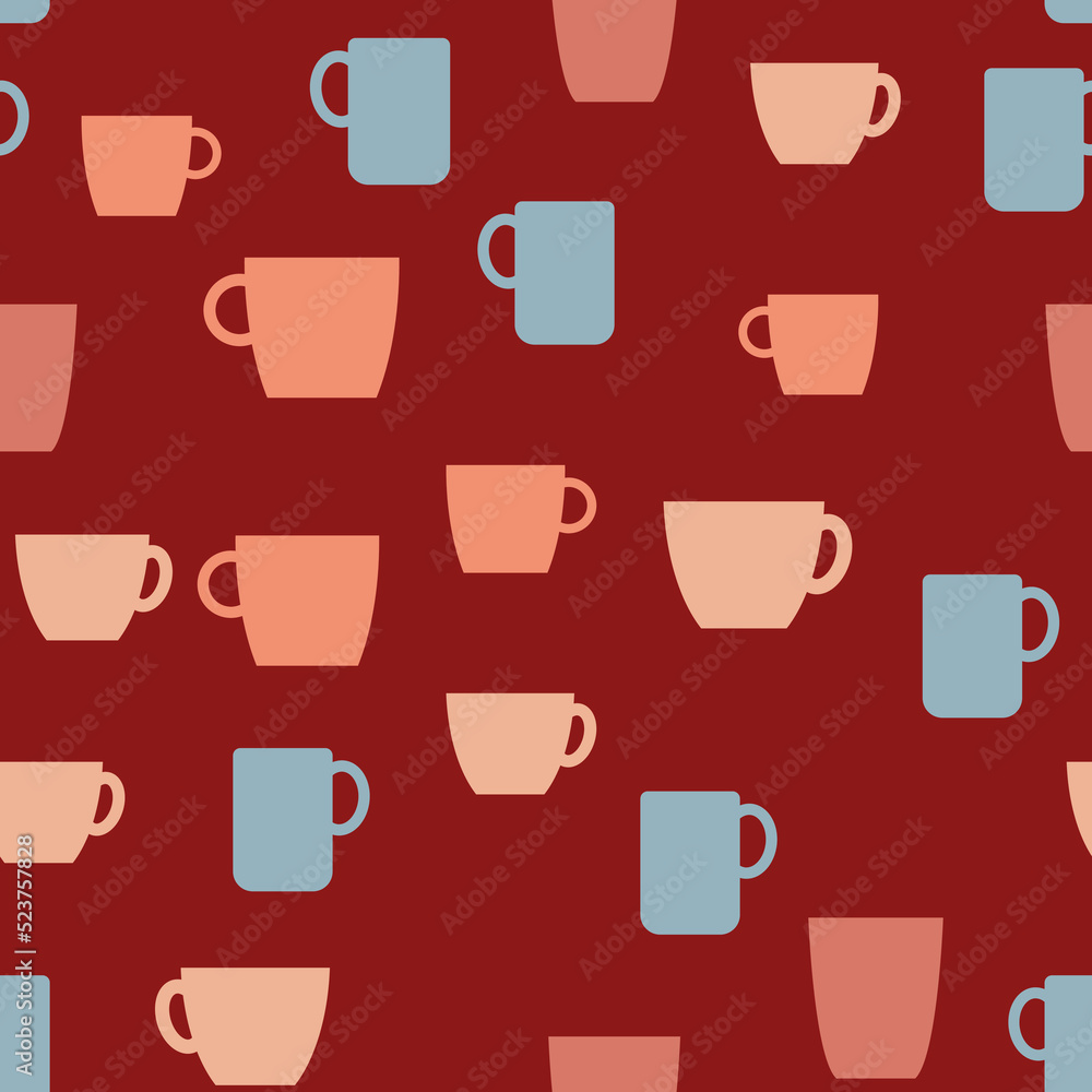 simple vector pattern tea cups simple vector pattern tea cups