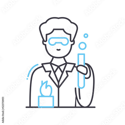 chemist line icon, outline symbol, vector illustration, concept sign